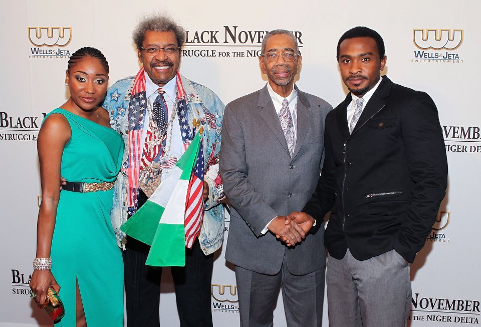 Enyinna Nwigwe, Congressman Bobby L Rush, Mbong Amata and Don King at the special screening of BLACK NOVEMBER at the Library of Congress in Washington DC.