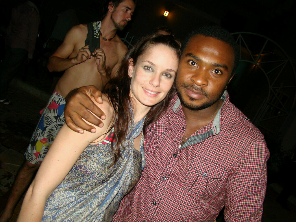 Enyinna Nwigwe with Actress Sarah Wayne Callies on the set of 