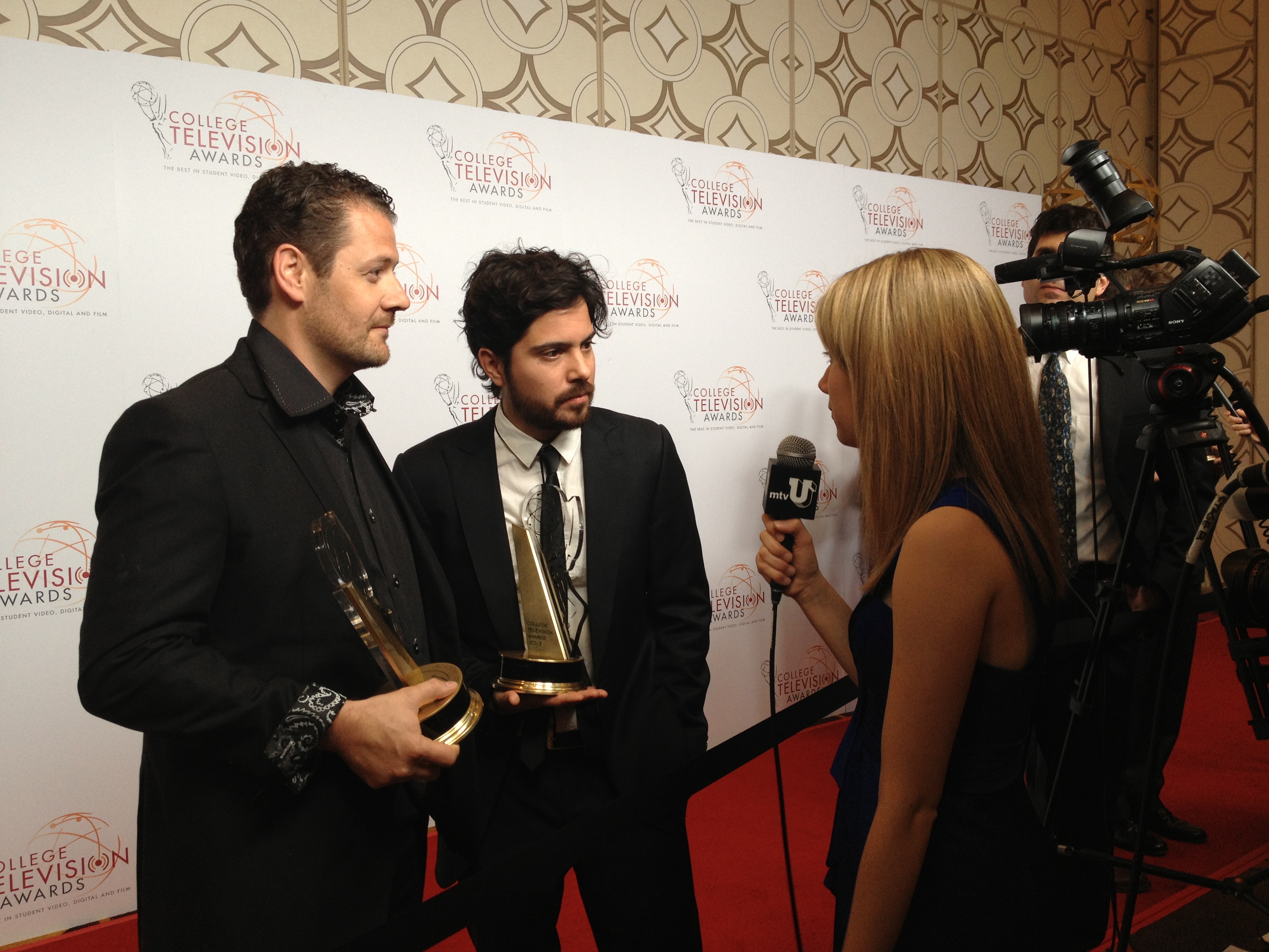 Justin Wells and Carlo Olivares Paganoni at the College Television Awards also known as the Student Emmys