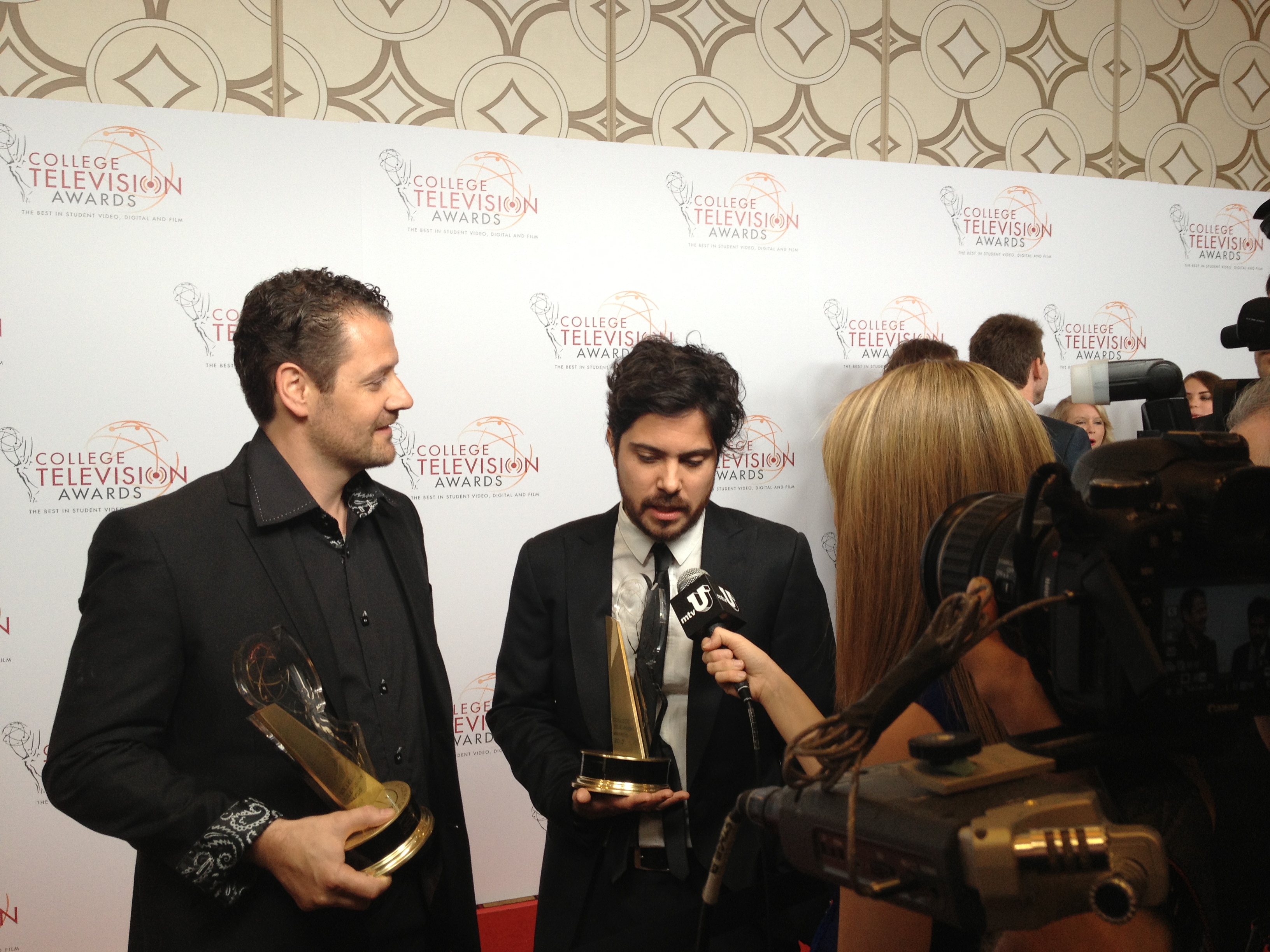 Justin Wells and Carlo Olivares Paganoni at the Student Emmys or College Television Awards