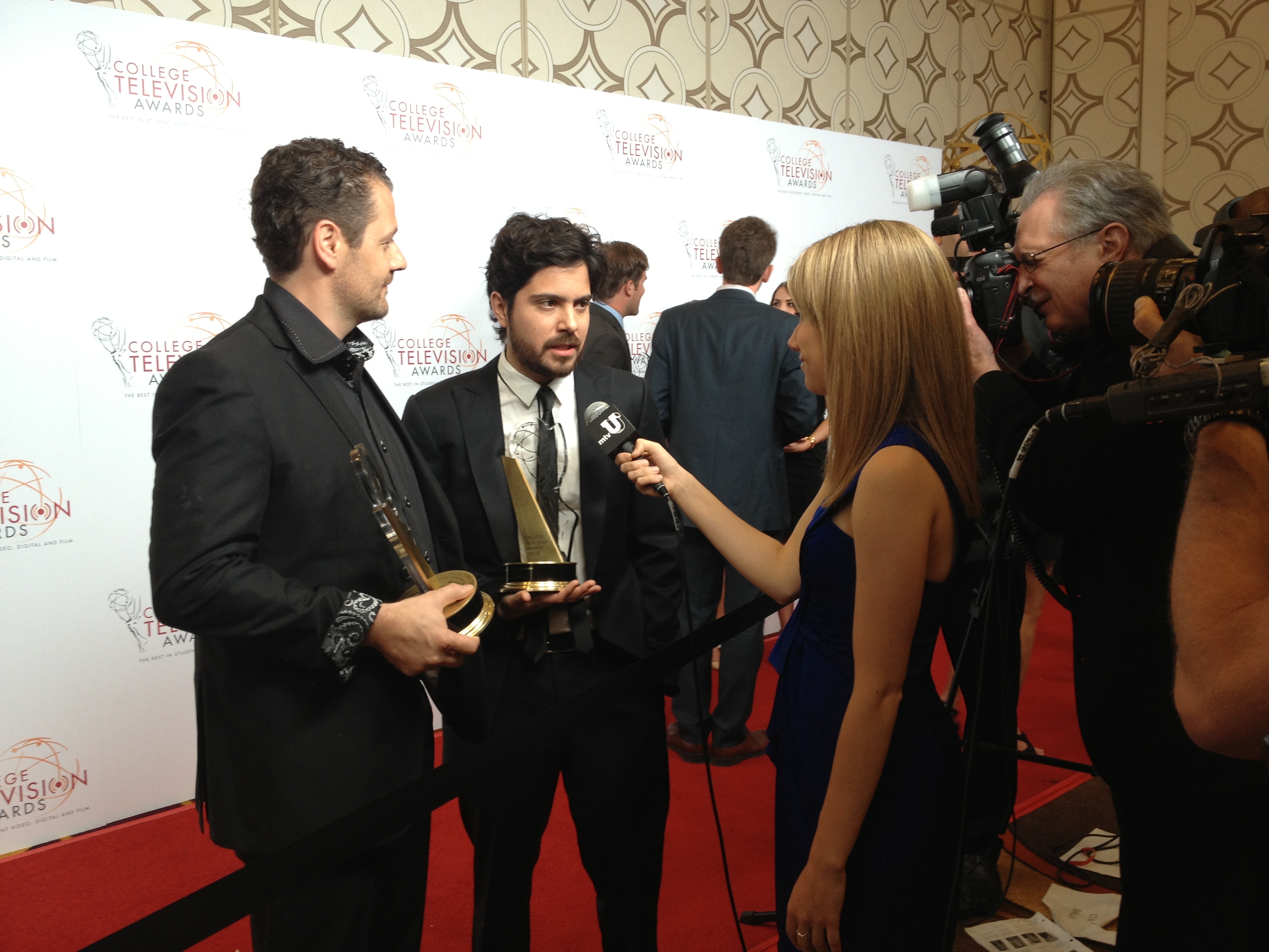 Justin Wells and Carlo Olivares Paganoni at College Television Awards given by the Emmy Foundation