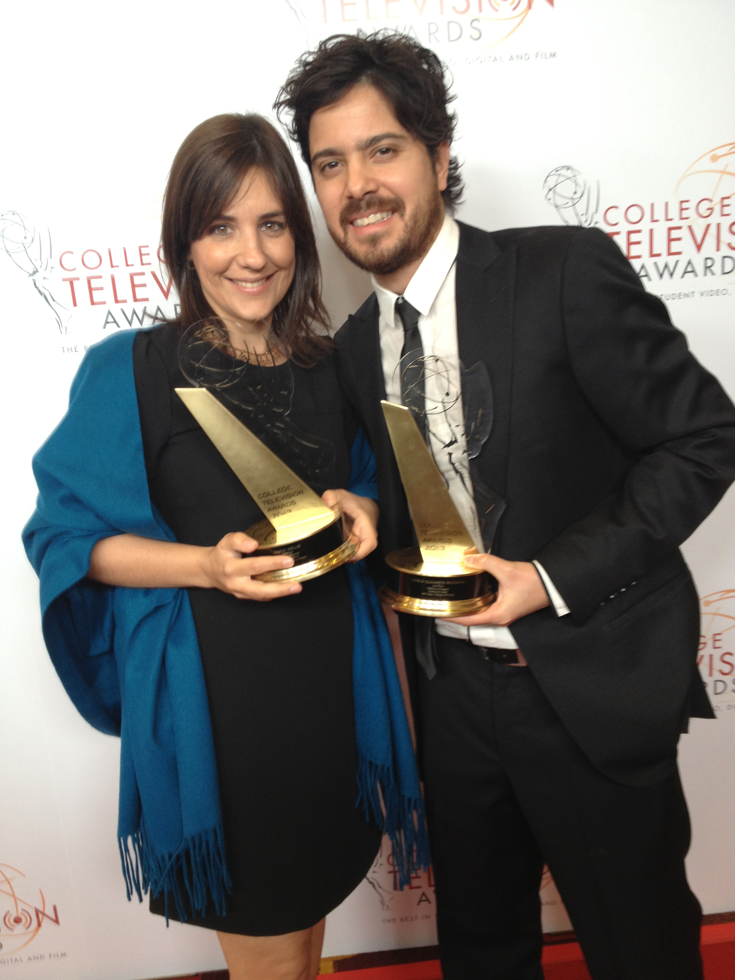 Cacá Santoro and Carlo Olivares Paganoni at College Television Awards