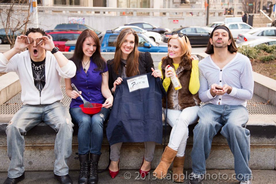 Promo shot for the web-series FLOUR ... Michael Connolly, Jeni Miller, Deirdre McCullagh, Brianna June Pinnel, Loren W. Lepre