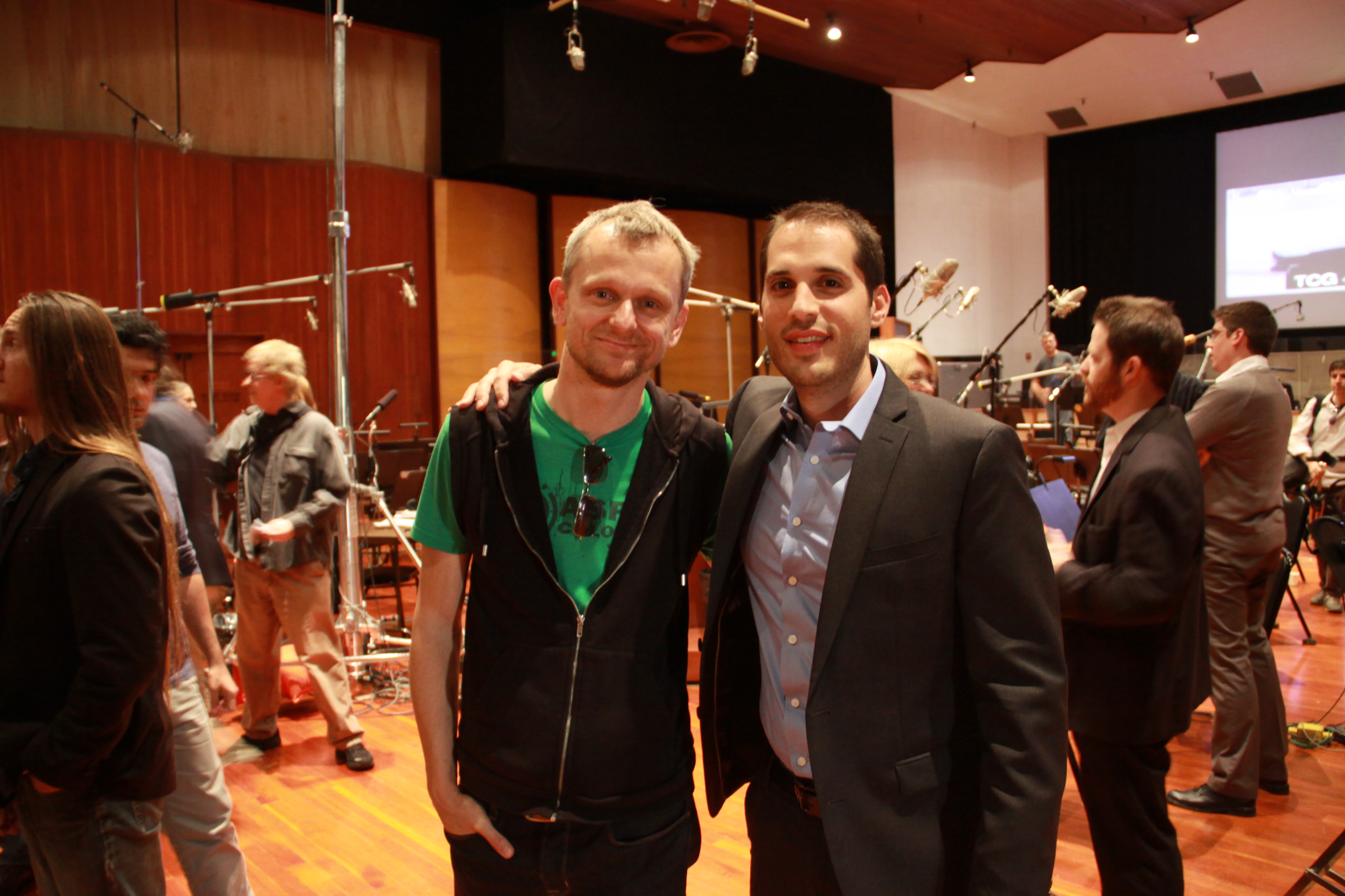 Gabriel DiMarco with composer Patrick Kirst at Warner Bros.
