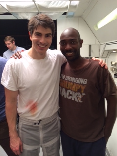 Eric Shamm Watson and Brandon Routh on the set of 400 Days.