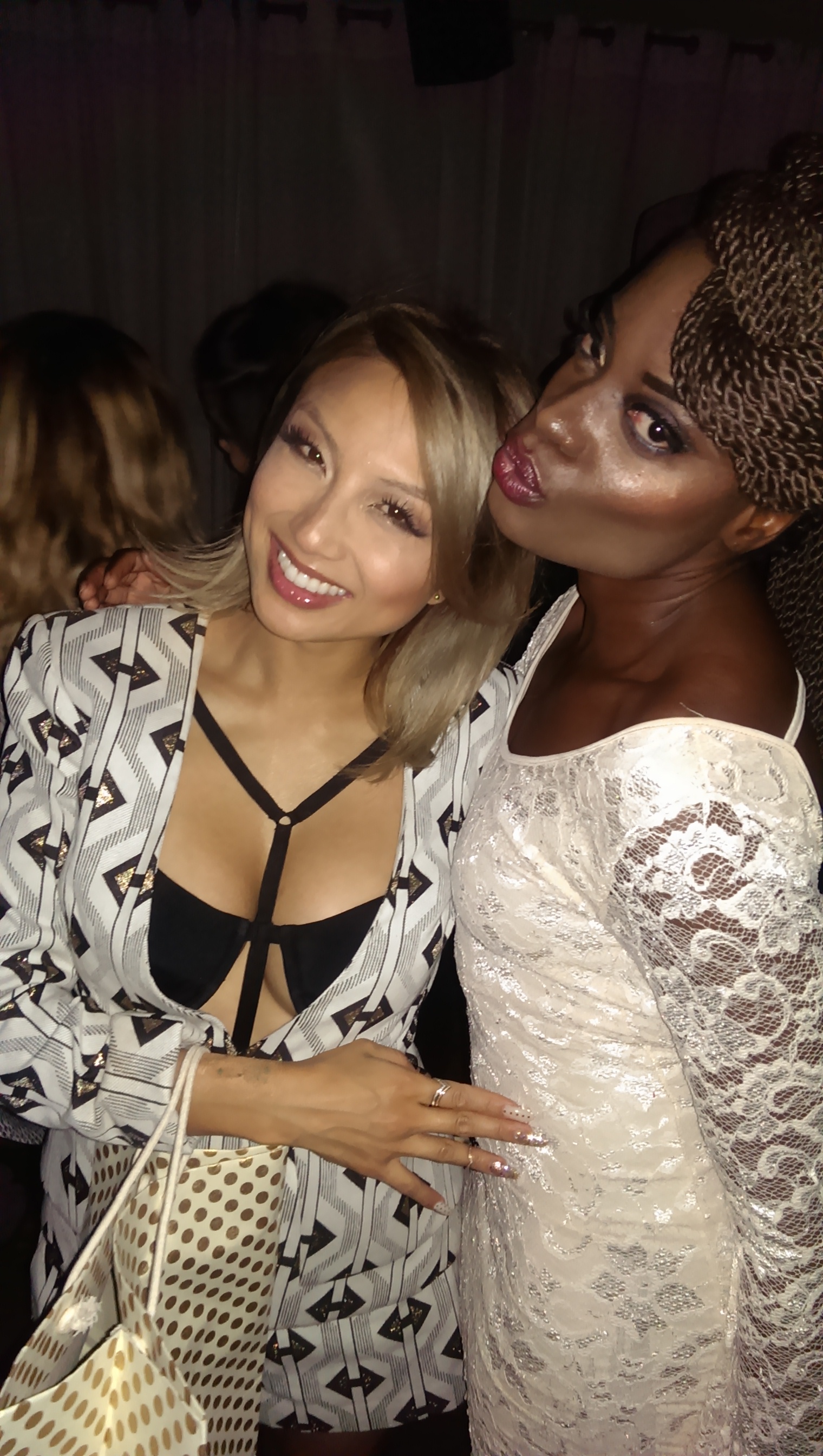 Nimi Adokiye and Jeannie Mai at the Jeff Gund Holiday Industry party at Skybar