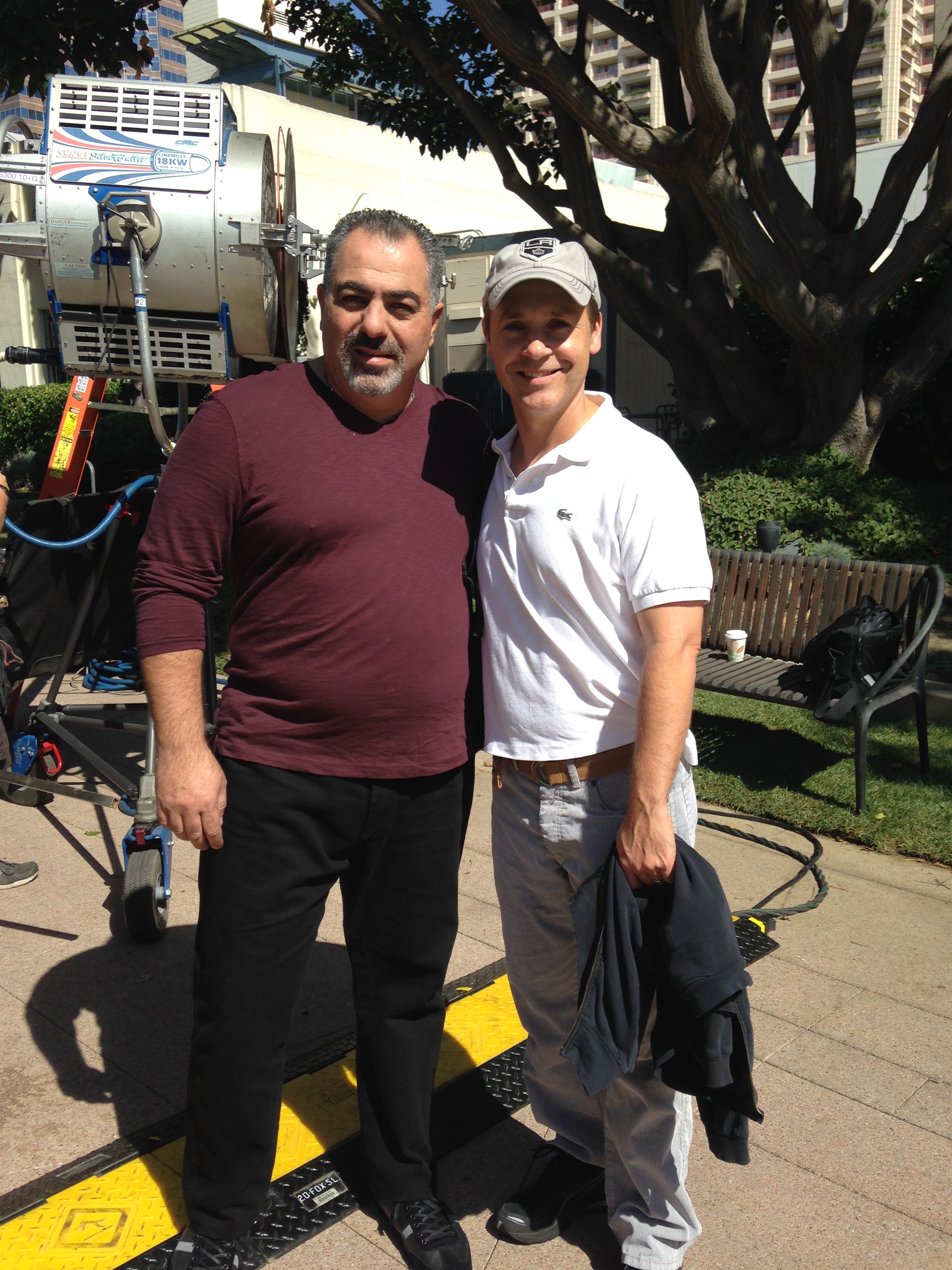 With Chad Lowe on the set of BONES