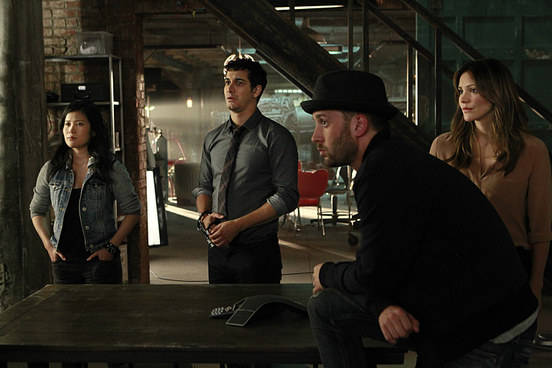 Still of Eddie Kaye Thomas, Elyes Gabel, Katharine McPhee and Jadyn Wong in Scorpion (2014)