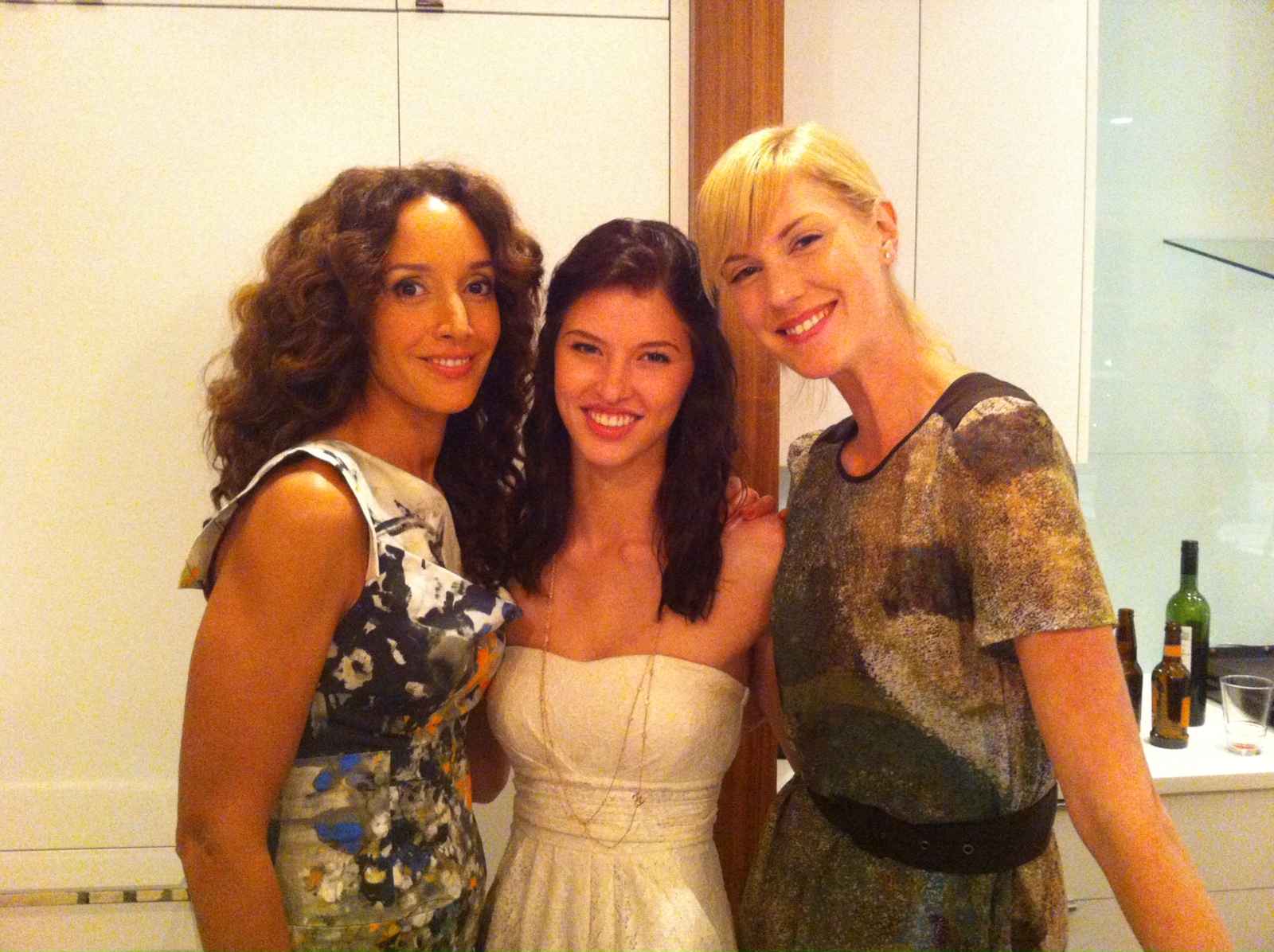 On the set of Cinemanovel with Jennifer Beals and Lauren Lee Smith.