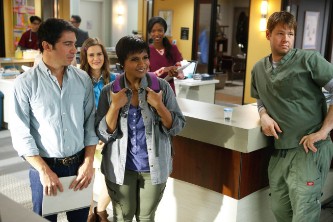 Still of Ike Barinholtz, Chris Messina and Mindy Kaling in The Mindy Project (2012)