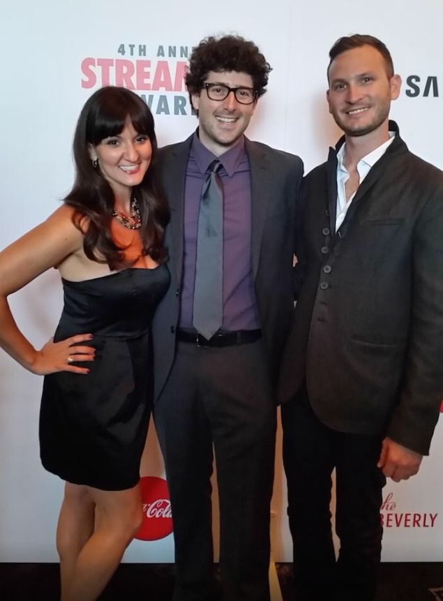 Becca Leigh Gellman, Andy Goldenberg, and Brandon Ravet attend the 4th Annual Streamy Awards at the Beverly Hilton