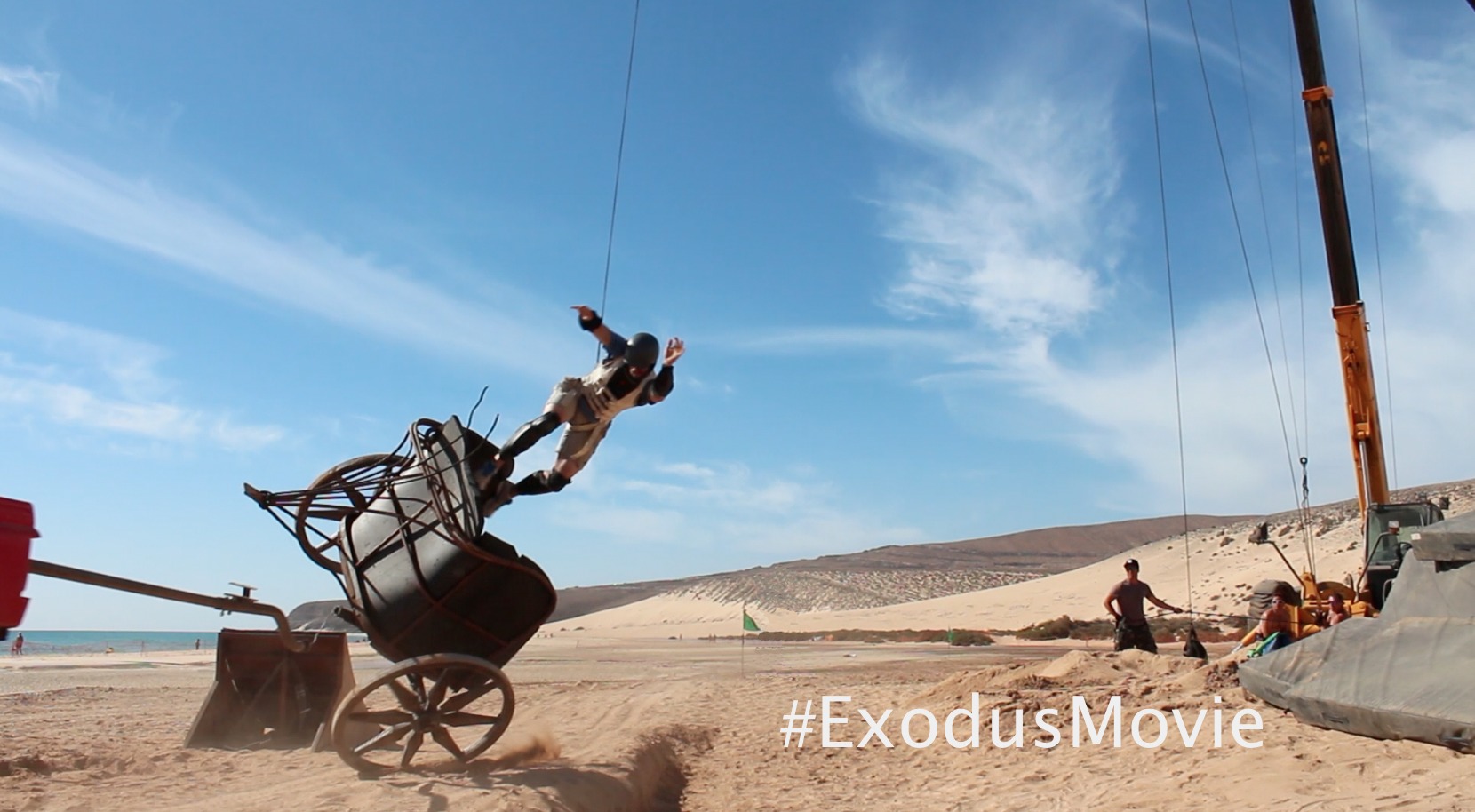 Exodus: Gods & Kings. Stunt Rehearsal of Chariot Flip.