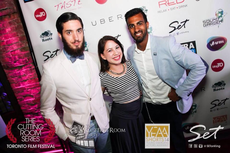 Andrew Ahmed with Nikki Yee and Farid Yazdani at YEAA Opening Night TIFF Party