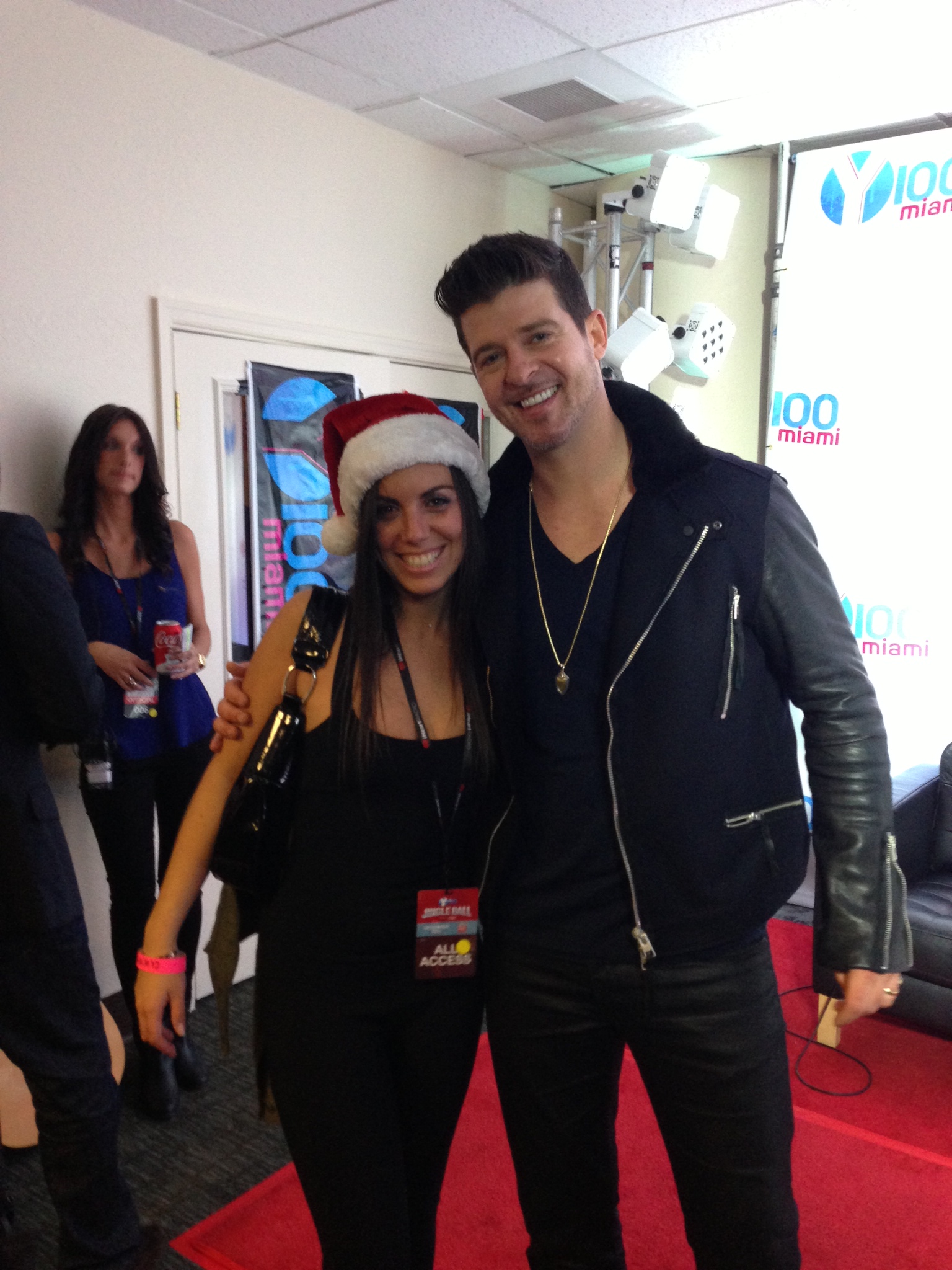 With Robin Thicke @ Y100 Jingle Ball 2013