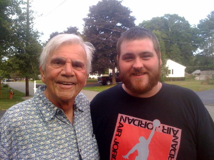 with Alex Rocco on the set of The House Across the Street.