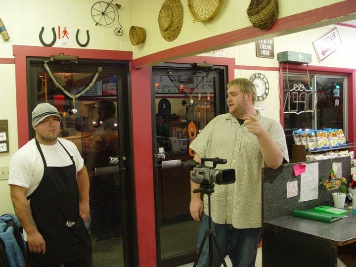 On the Set of Stupa-Man with Actor Sean Lally on the left. Circa 2006