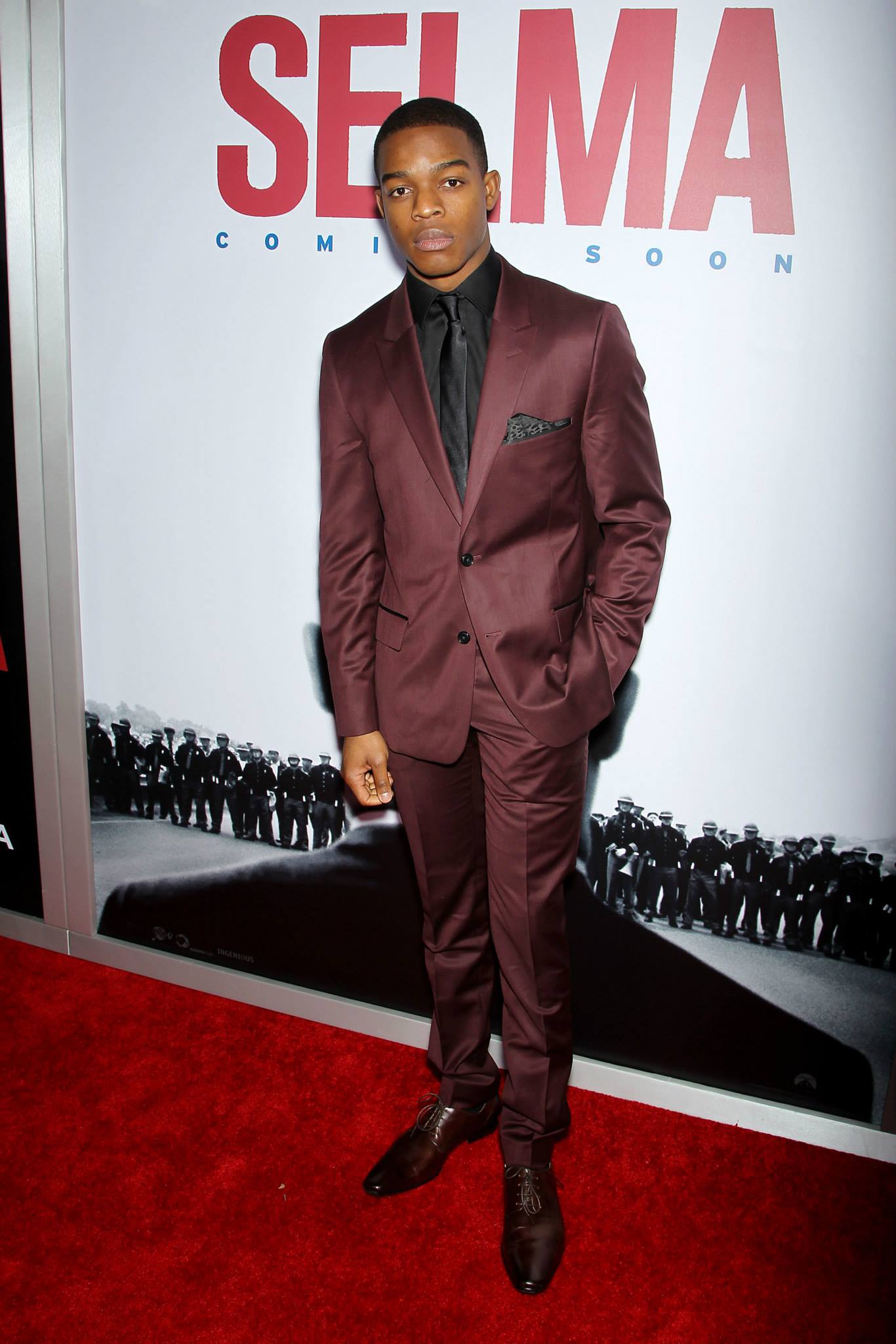 Stephan James attends the New York premiere of 'Selma'.