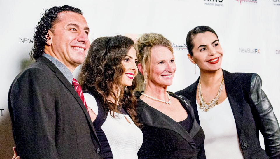 Jalal Nuhaily, Iman Fakih, Terry Ross, and Mina Polanko at the premier of The Last Resort (2014)