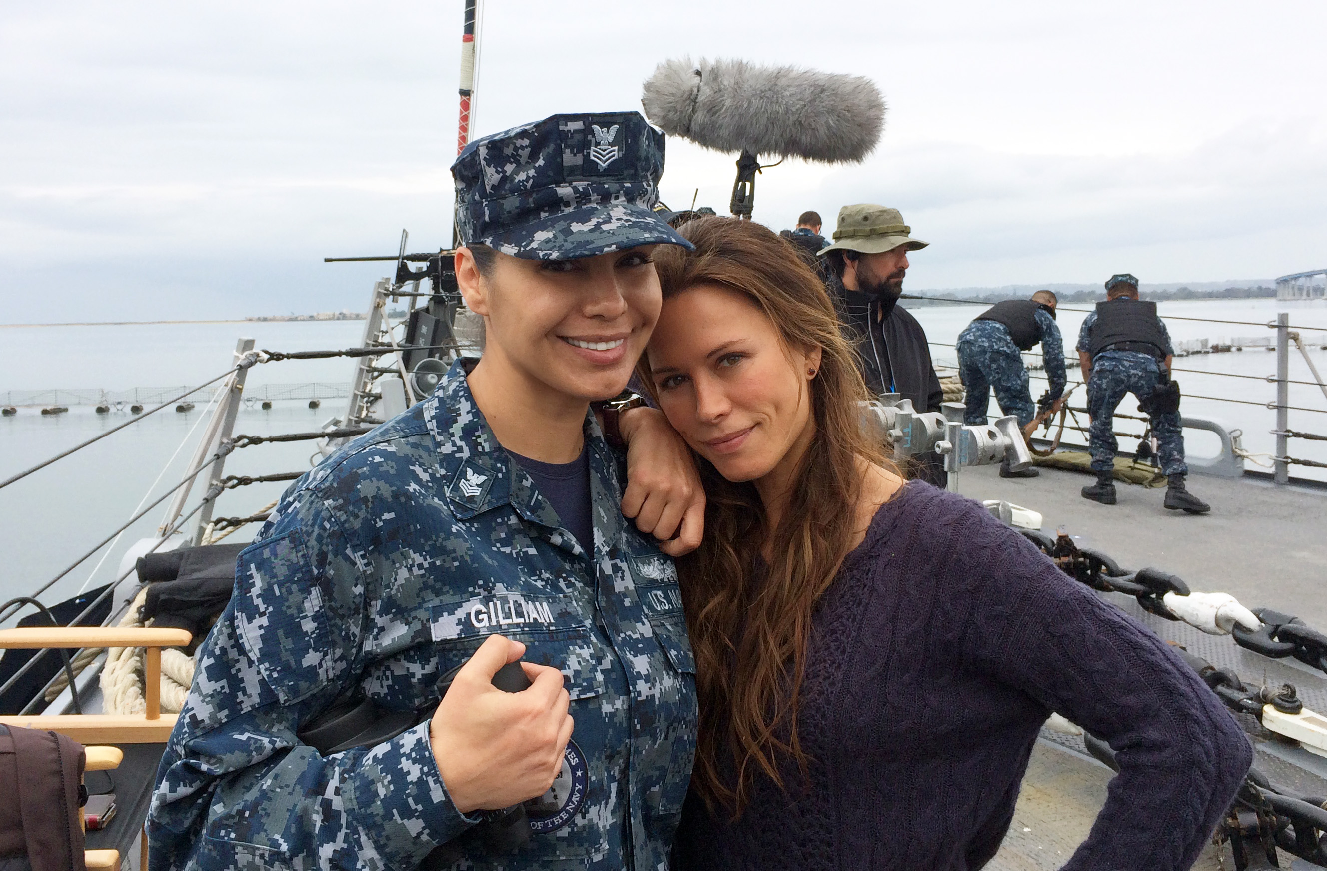 On location for the filming of The Last Ship at the Naval Base in San Diego, CA.