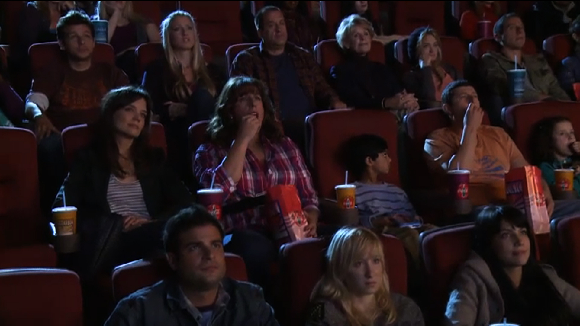 Andy Goldenberg with Adam Sandler, Katie Holmes, Rohan Chand, and Elodie Tougne in JACK AND JILL B-Roll