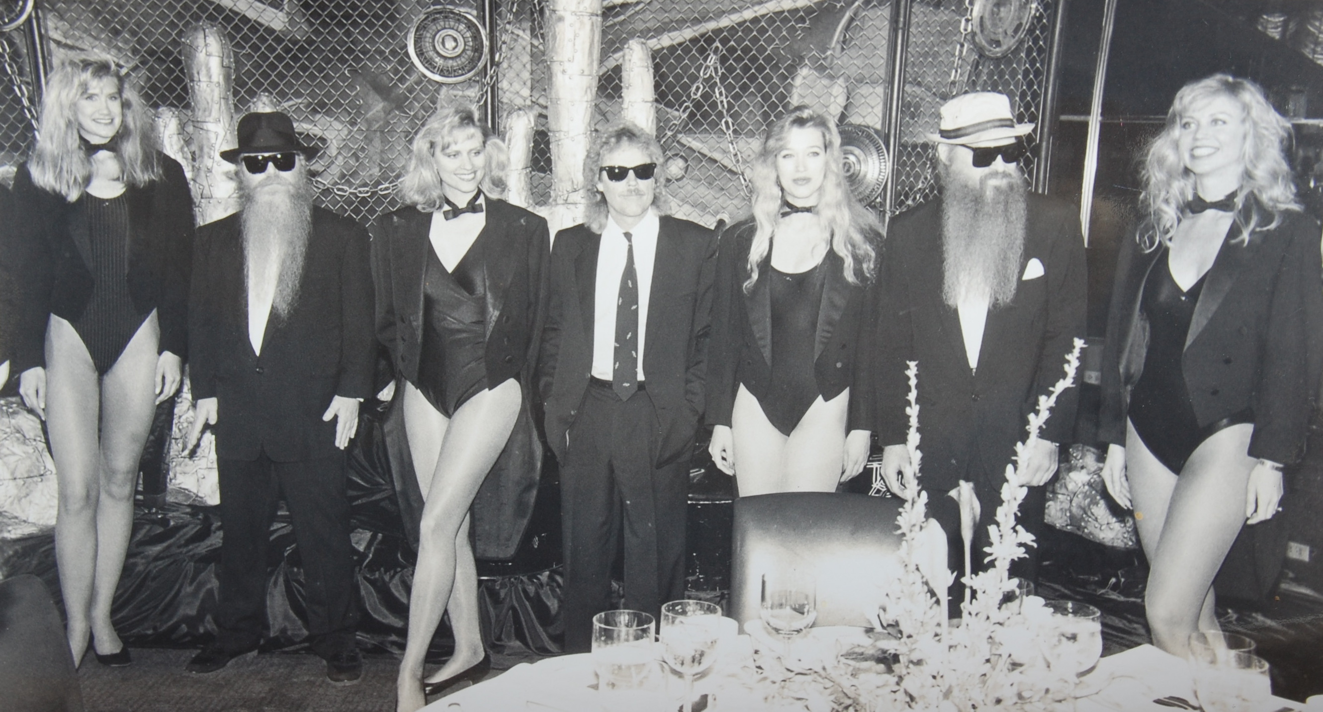 With ZZ Top at the Rainbow Room, NYC. Ready to promote the Recycler Tour on MTV.