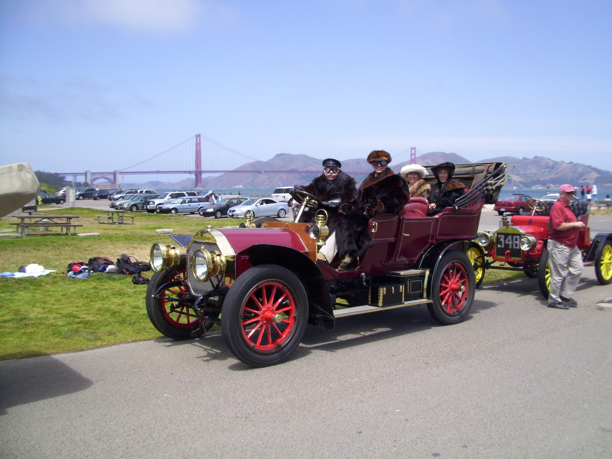 At the Alice Ramsey centennial tour in the Archer's 1906 Locomobile Crissy Field, San Francisco, 2009