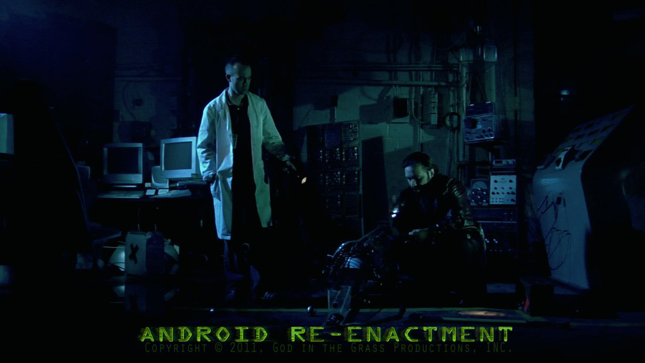 As Kray Facer (right) in Android Re-Enactment pictured with Jeff Sinasac as Ermus (left)