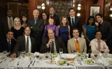 Still of Creed Bratton, Steve Carell, Jenna Fischer, Kate Flannery, Phyllis Smith, Rainn Wilson, John Krasinski, B.J. Novak, Ed Helms, Oscar Nuñez, Mindy Kaling, Angela Kinsey, Leslie David Baker and Brian Baumgartner in The Office (2005)