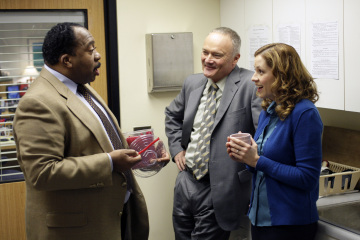 Still of Creed Bratton, Jenna Fischer and Leslie David Baker in The Office (2005)