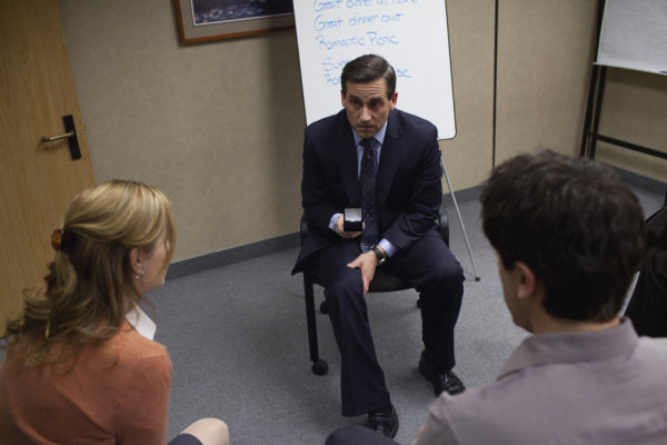 Still of Steve Carell, Jenna Fischer and B.J. Novak in The Office (2005)