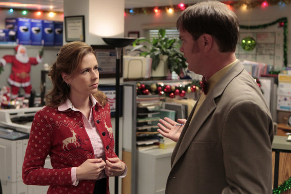 Still of Jenna Fischer and Rainn Wilson in The Office (2005)