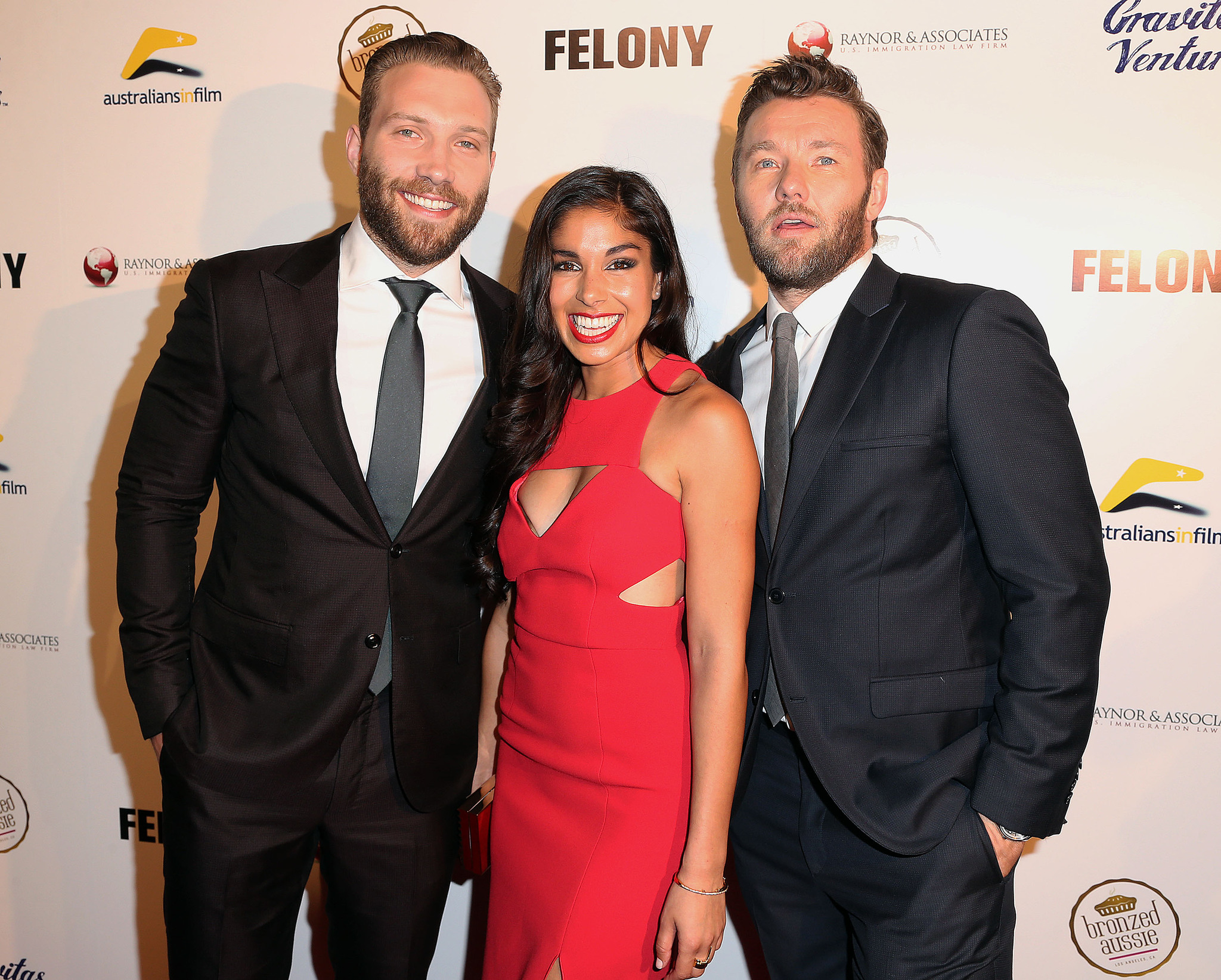 Joel Edgerton, Jai Courtney and Sarah Roberts at event of Felony (2013)