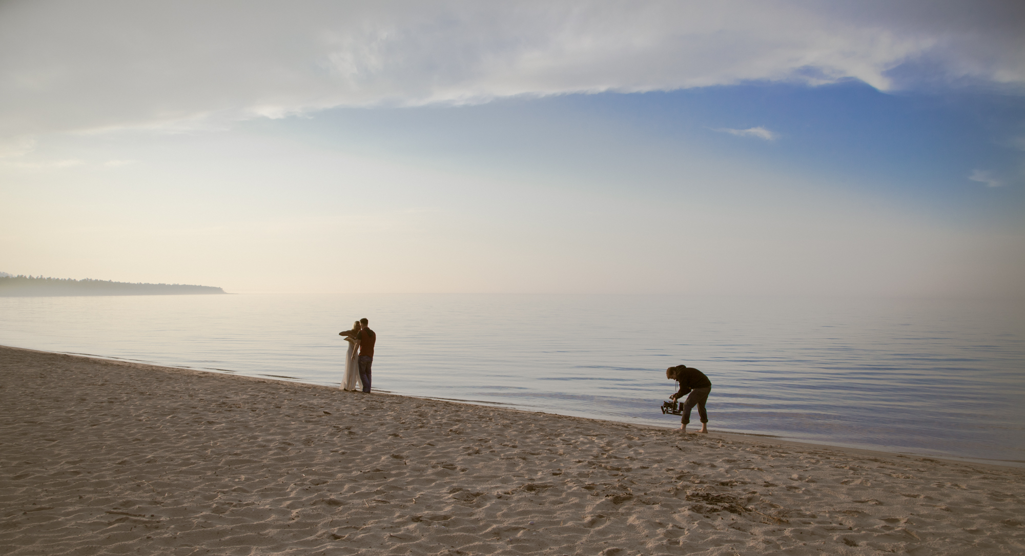 music video shoot on lake michigan