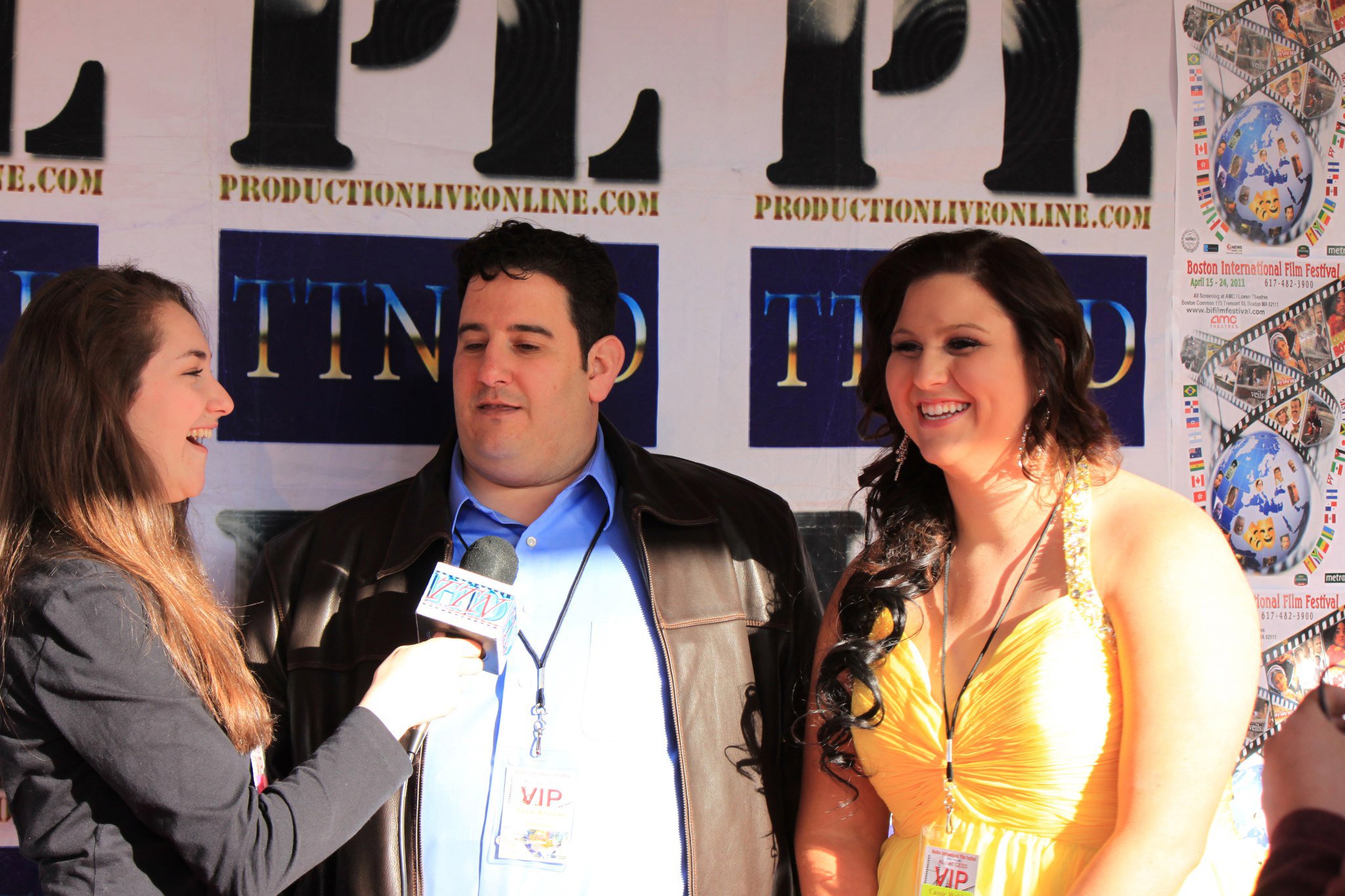 Cassie Webber on the Red Carpet, being interviewed at the Boston International Film Festival 2011