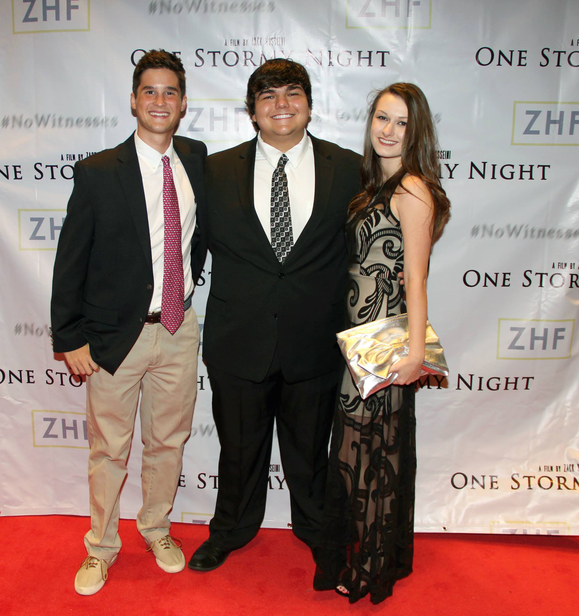 Zack Hosseini, Cael Willis and Ali Taylor Wright at an event of One Stormy Night (2015)