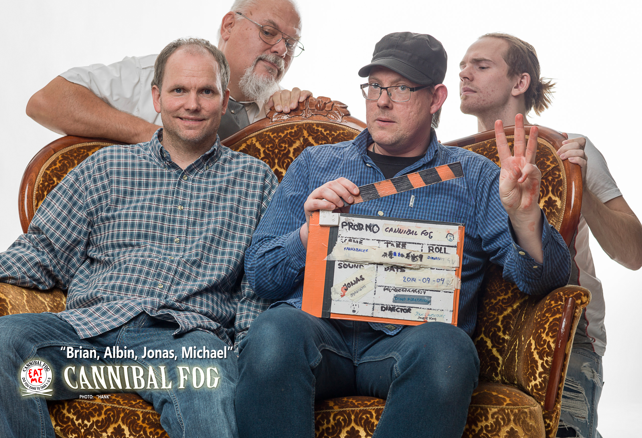 Publicity shot for Cannibal Fog Fr left to right: Brian Bell, Malte Aronsson, Jonas Wolcher and Linus Karlgren.