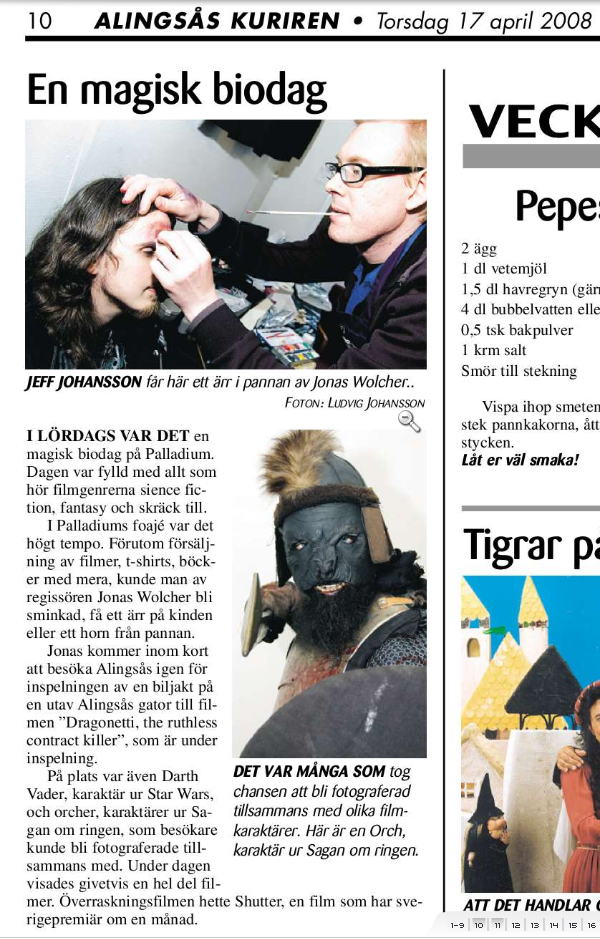 Jonas Wolcher in an article for Den Magiska Biodagen 2008