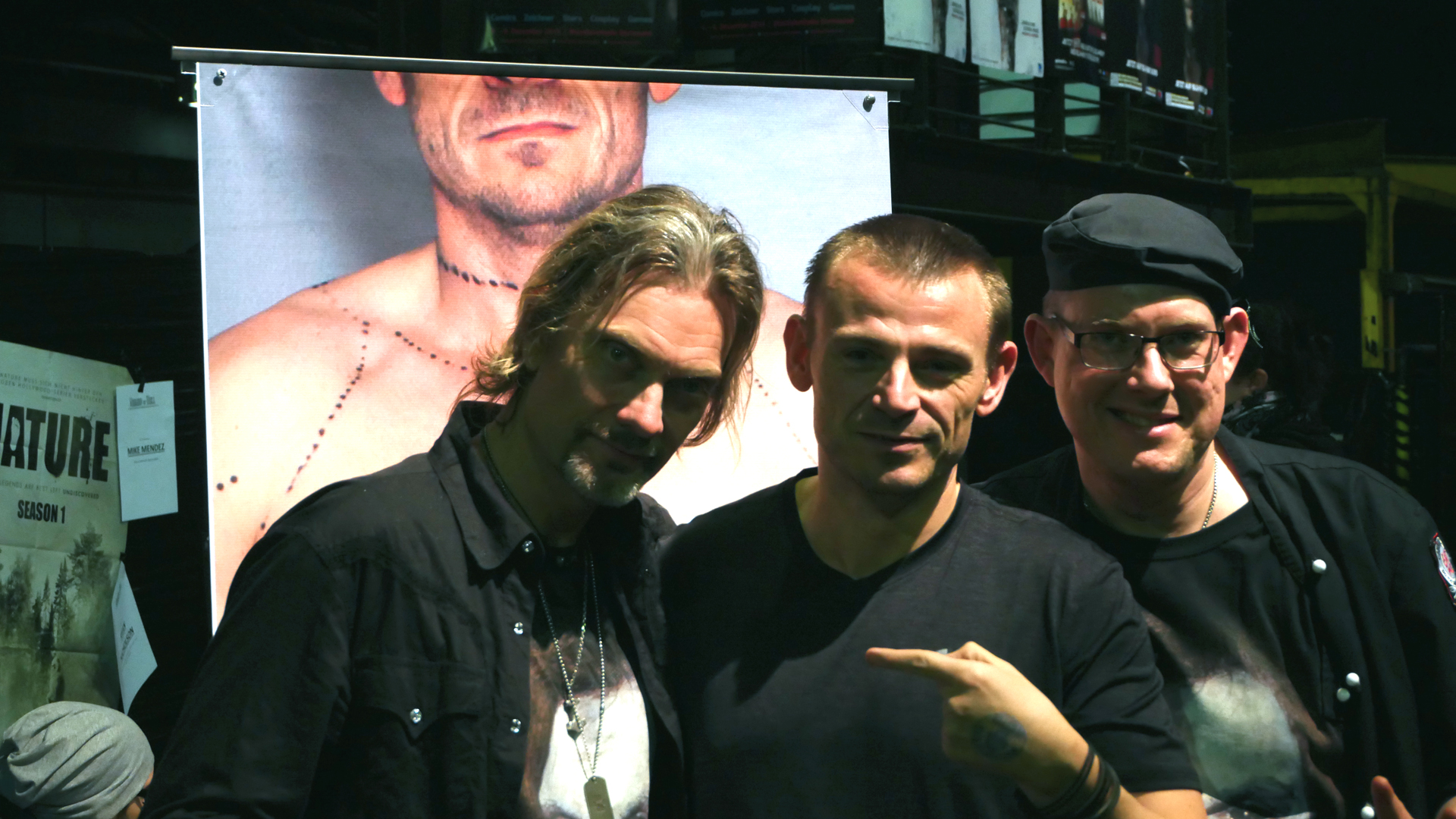 Yan Birch, Kim Sønderholm, Jonas Wolcher at our booth during Weekend of Hell, Oberhausen, Germany. Cannibal Fog Tor 2015