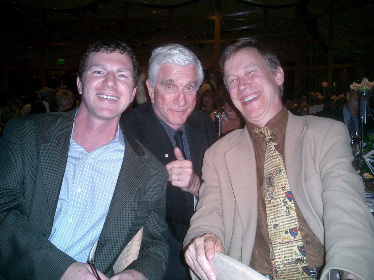 Peter Greenwald, Leslie Nielson and Colorado Governor John Hickenlooper