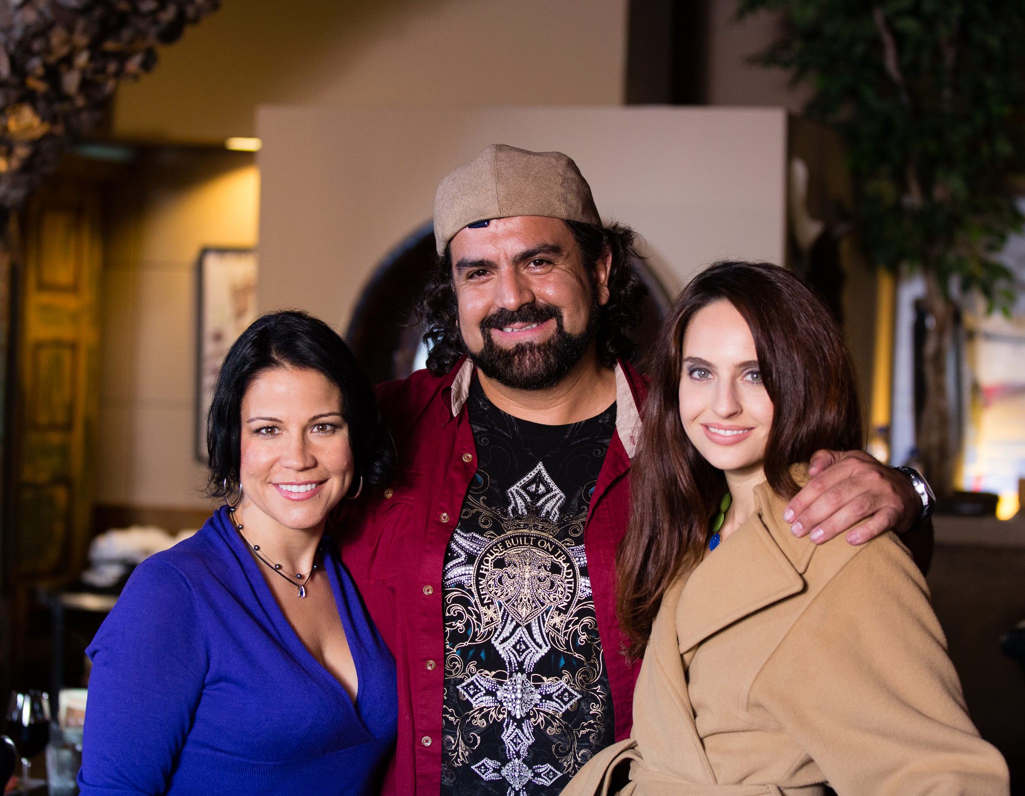Producers Stephanie Carney and Alexandra Bard with Director Gabriel Schmidt. On the set of 