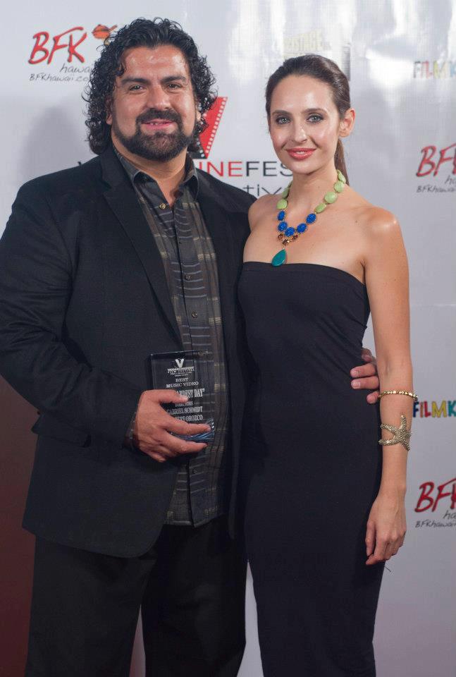 Alexandra Bard and Gabriel Schmidt at the Vegas Cine Fest. WINNER Best Music Video. 