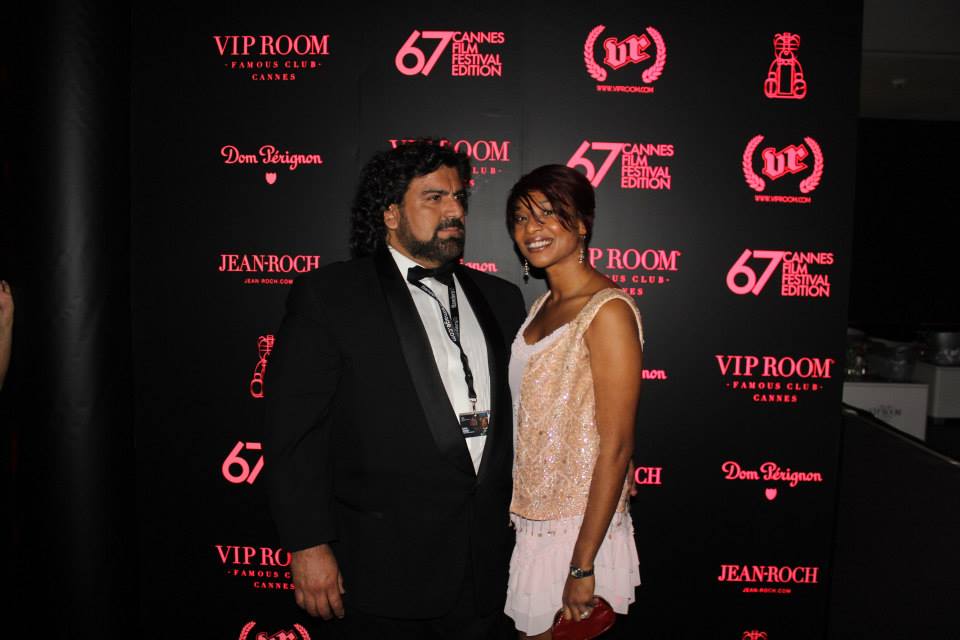 Festival de Cannes 2014. VIP Room. Fashion Designer Raxann Chin, owner of Femheka and Director Gabriel Schmidt