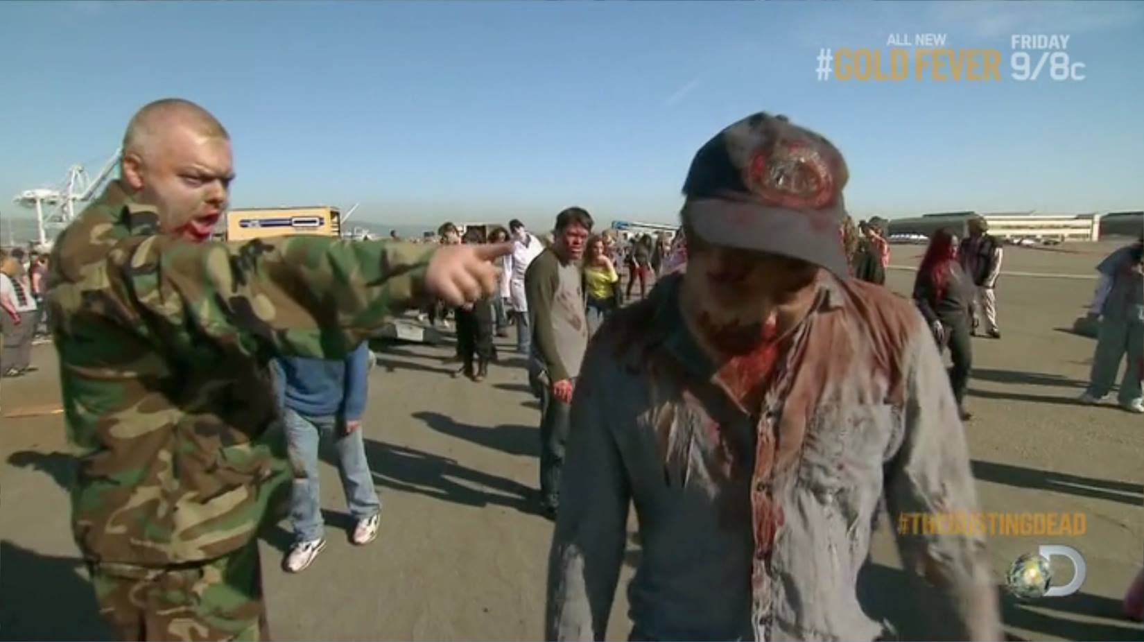 Still of Bo! Campbell and Tory Belleci in MythBusters - Bo! single-handedly affected the outcome of a myth!