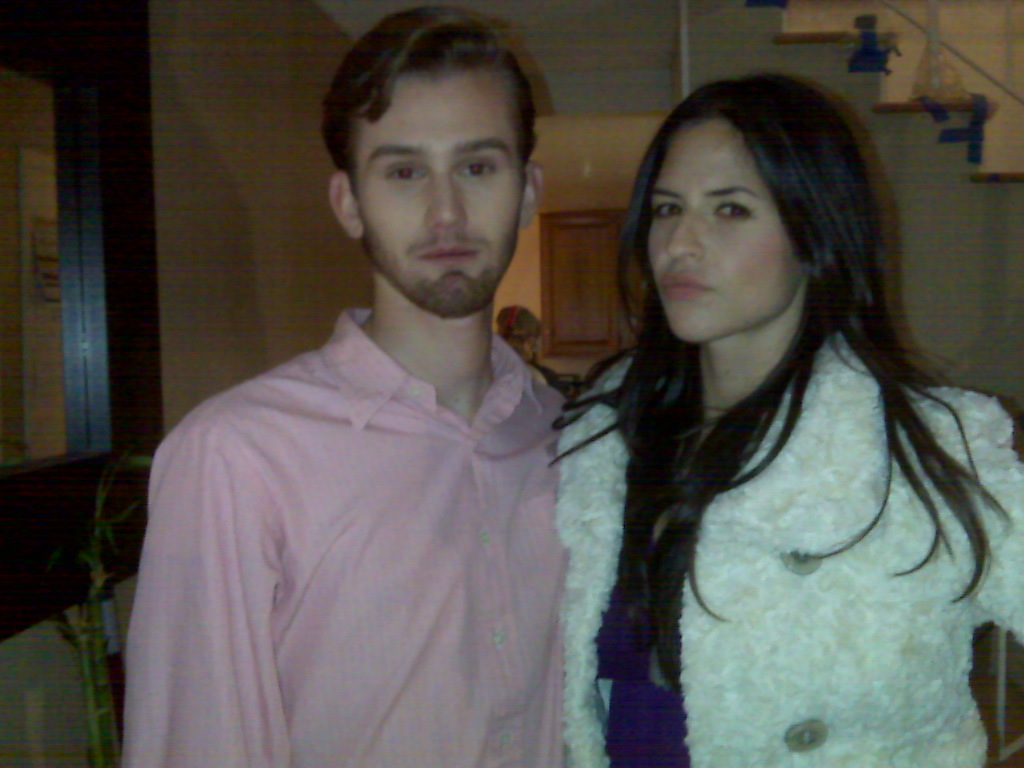 On the set of 'Just Desserts' with actor Ethan Tapley.