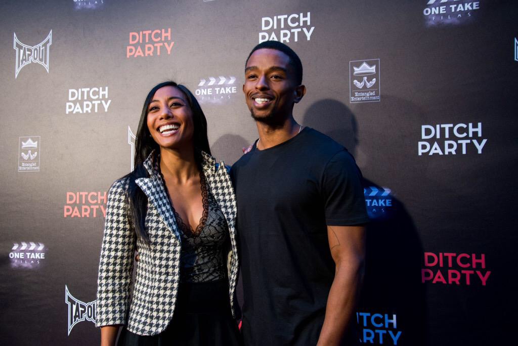 Kevin L. Walker and Donnabella Mortel attending the premiere of the movie, Ditch Party (2015)