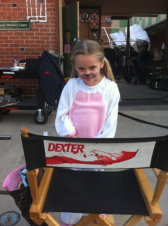 Avery Phillips on set of Dexter
