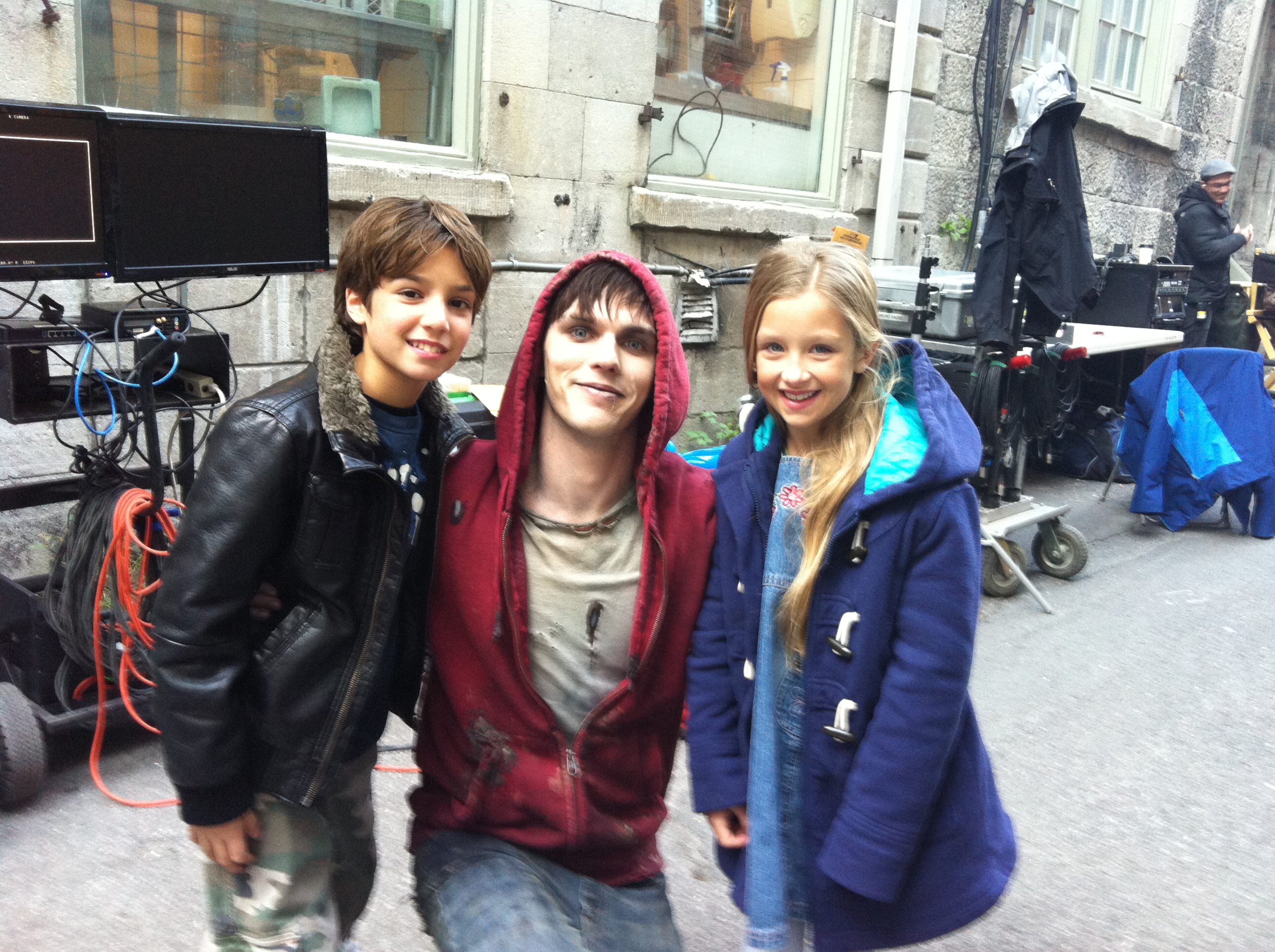 Daniel with Nicholous Hoult on Warm Bodies set