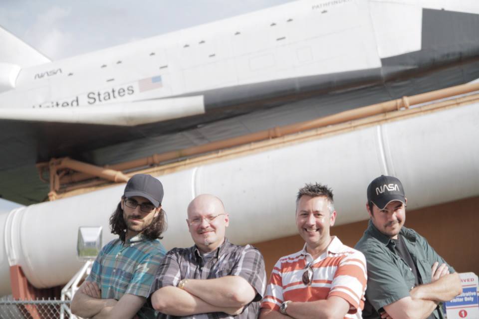 Colin Theys, Zach O'Brien, Shane O'Brien and Andrew Gernhard location Scouting at US Space & Rocket Center