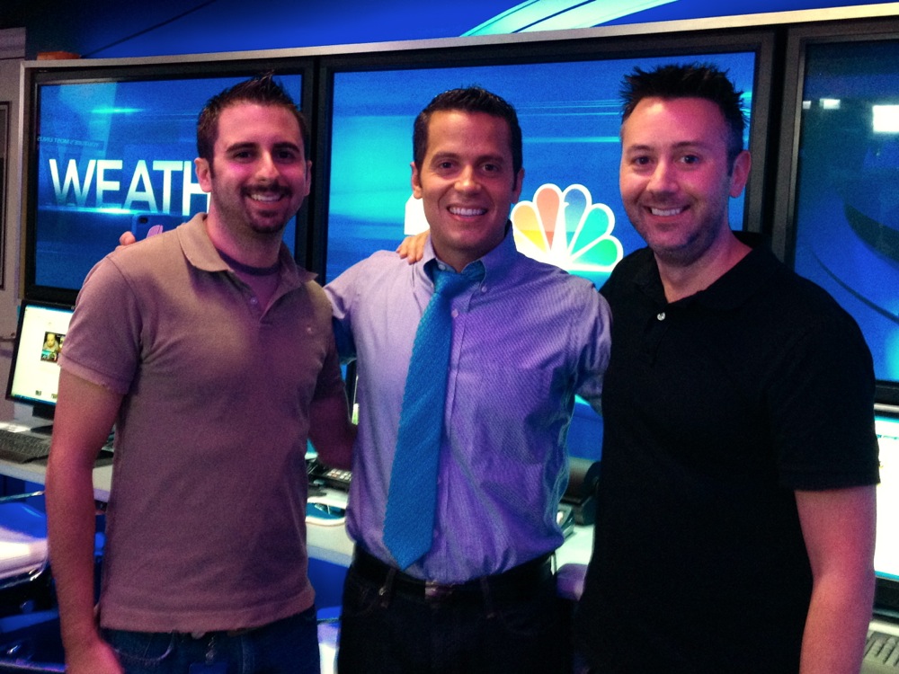 Michael DiMattesa, Raphael Miranda, and Shane O'Brien in the NBC4 Weather Center