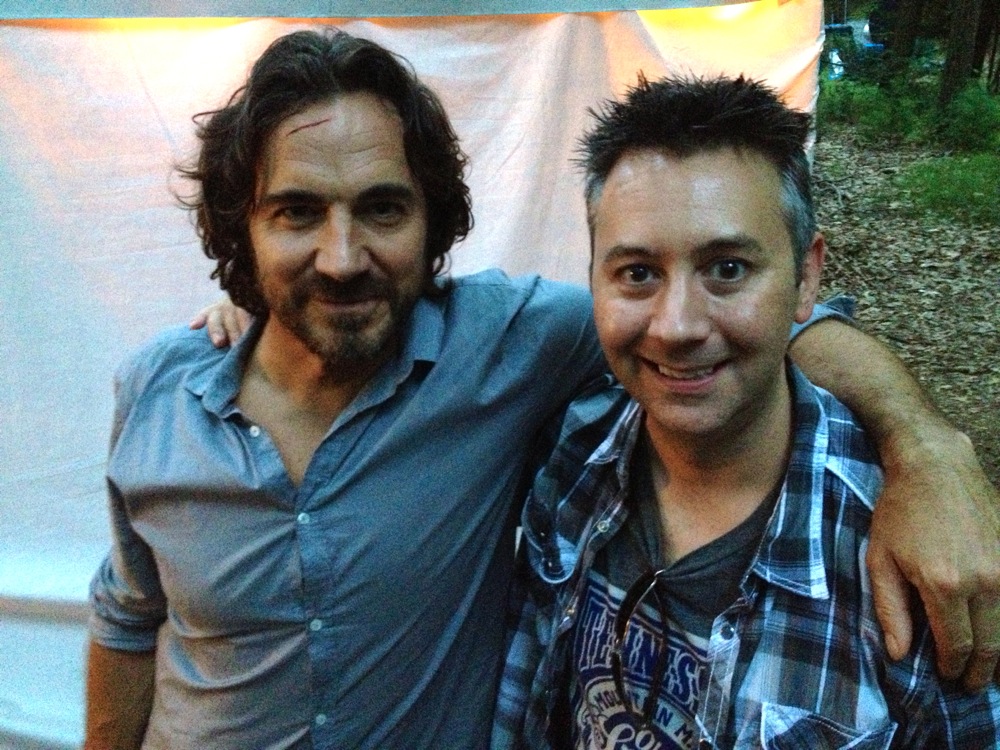 Thorsten Kaye and Shane O'Brien on the set of 